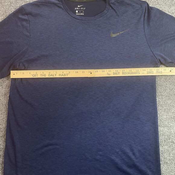Nike Dri Fit Shirt Mens Extra Large Navy Blue Fitness Performance Crewneck XL - Picture 7 of 16